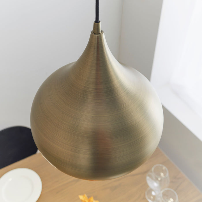 Brosnan Brass & White Ceiling Light Pendant