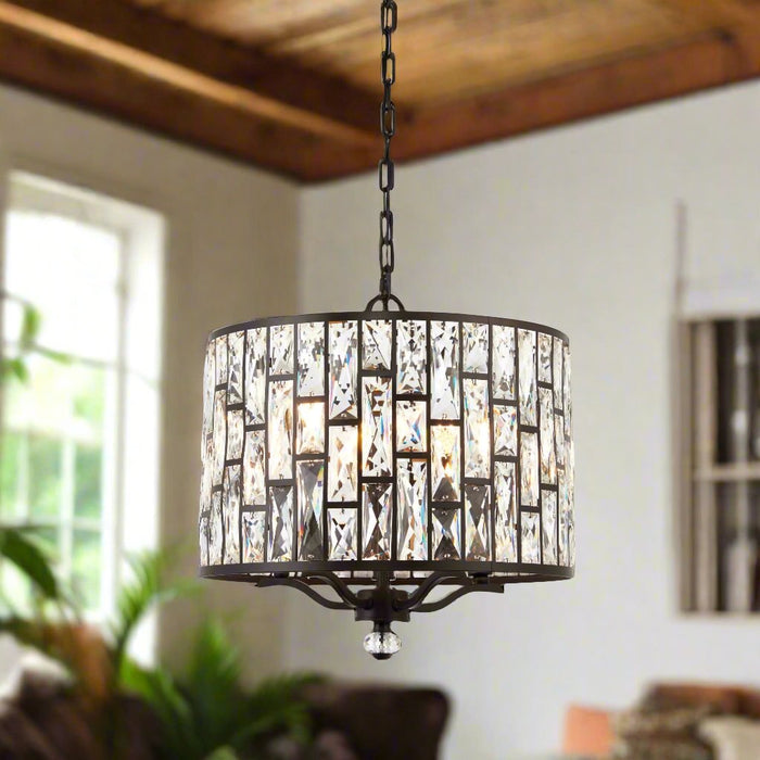 Belle Bronze & Glass Ceiling Light Pendant Light - Small