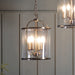 Lambeth Pendant Light with Antique Brass Finish and Clear Glass Panels