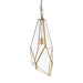 Contemporary Angular Pendant Light with Antique Brass Trim