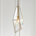 Contemporary Angular Pendant Light with Antique Brass Trim