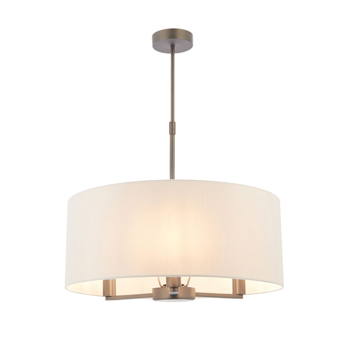 Daley Bronze Single Pendant Ceiling Light With White Shades