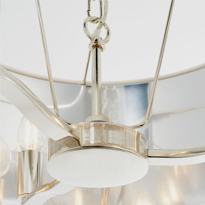 Harvey Pendant Light in Bright nickel / vintage white