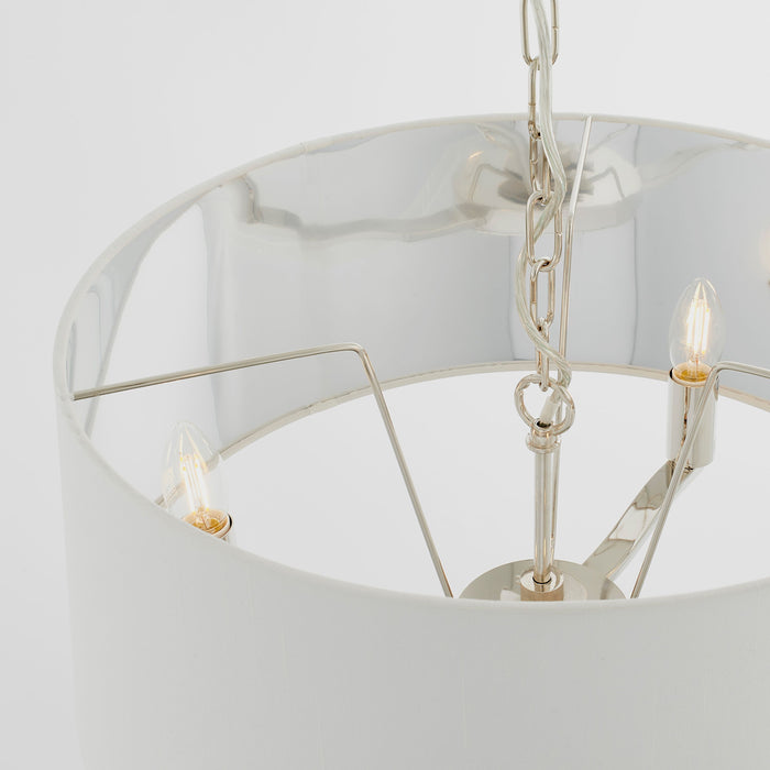 Harvey Pendant Light in Bright nickel / vintage white