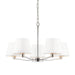 Harvey Chrome Pendant Ceiling Light with Vintage White Shade – Large