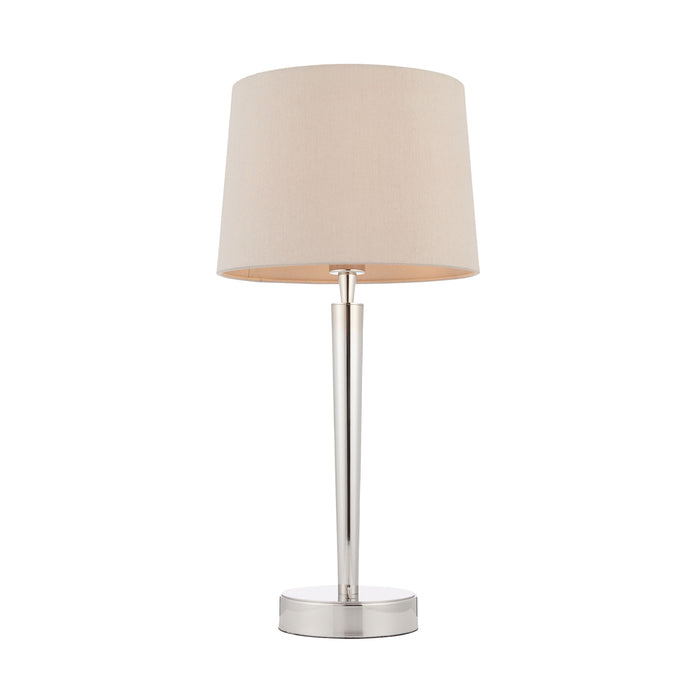 Syon Chrome Base With Beige Shade Table Lamp