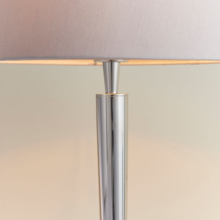 Syon Chrome Base With Beige Shade Table Lamp