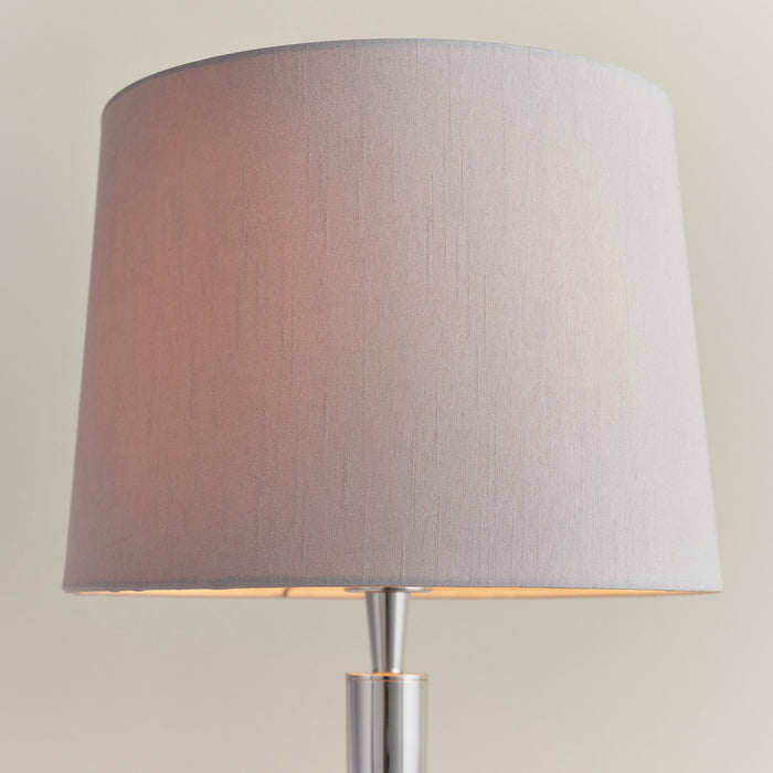 Syon Chrome Base With Beige Shade Table Lamp