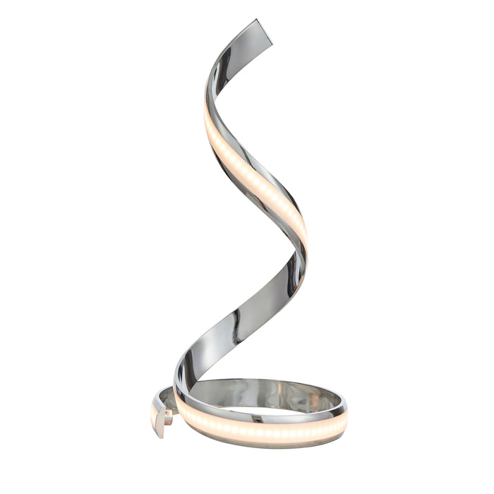 Modern Silver Swirl Plated LED Table Lamp