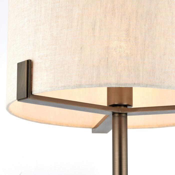 Hayfield Table Lamp, Brushed Bronze & Natural Shade ( Due Back In 26/12/24 )