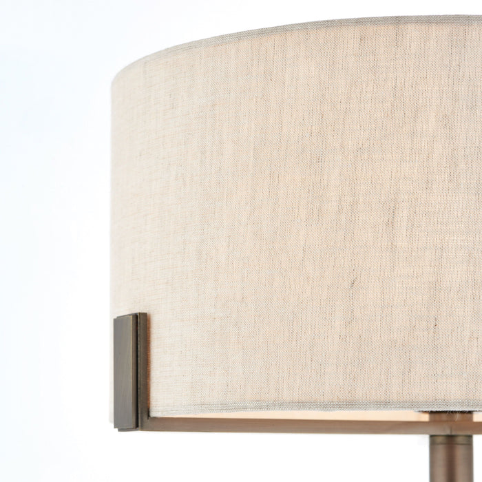 Hayfield Table Lamp, Brushed Bronze & Natural Shade ( Due Back In 26/12/24 )