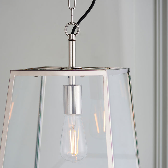 Hurst Ceiling Pendant with Adjustable Height and Bright Nickel Finish