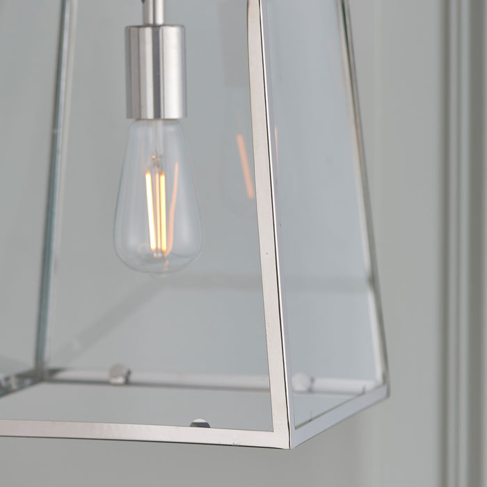 Hurst Ceiling Pendant with Adjustable Height and Bright Nickel Finish