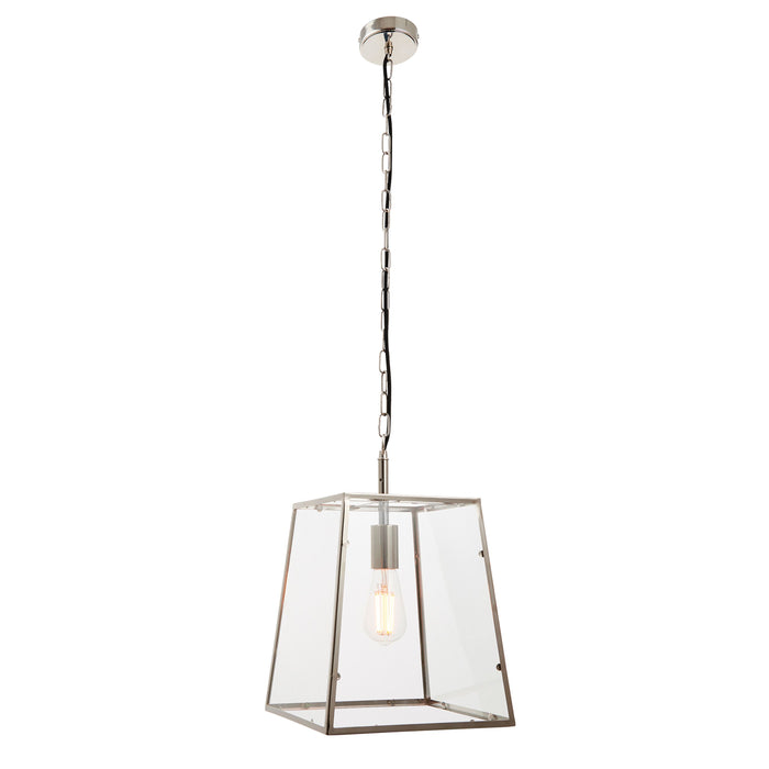 Hurst Ceiling Pendant with Adjustable Height and Bright Nickel Finish