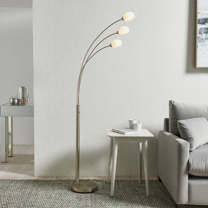 Jaspa Silver & White Metal Floor Lamp Floor - Small