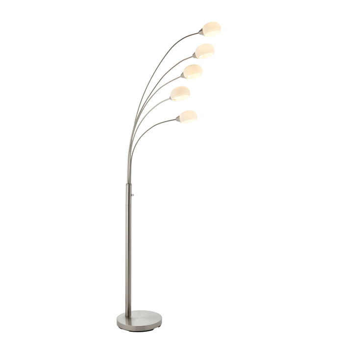 Jaspa Silver & White Metal Floor Lamp Floor - Large