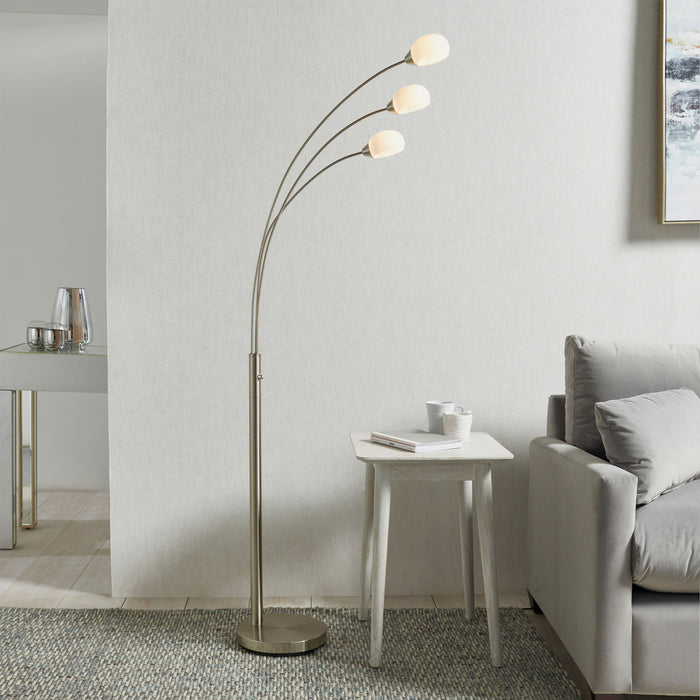 Jaspa Silver & White Metal Floor Lamp Floor - Large