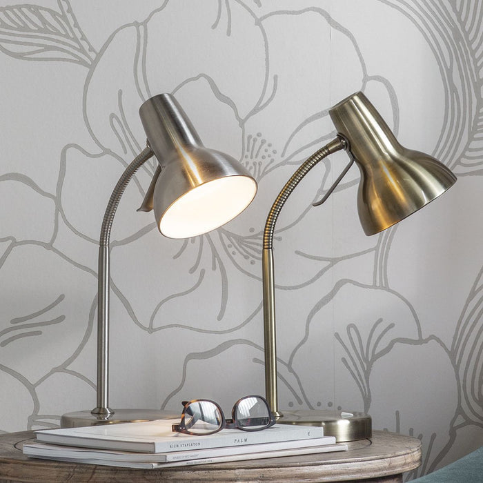 Amalfi Lamp Table in Gloss White / Nickel