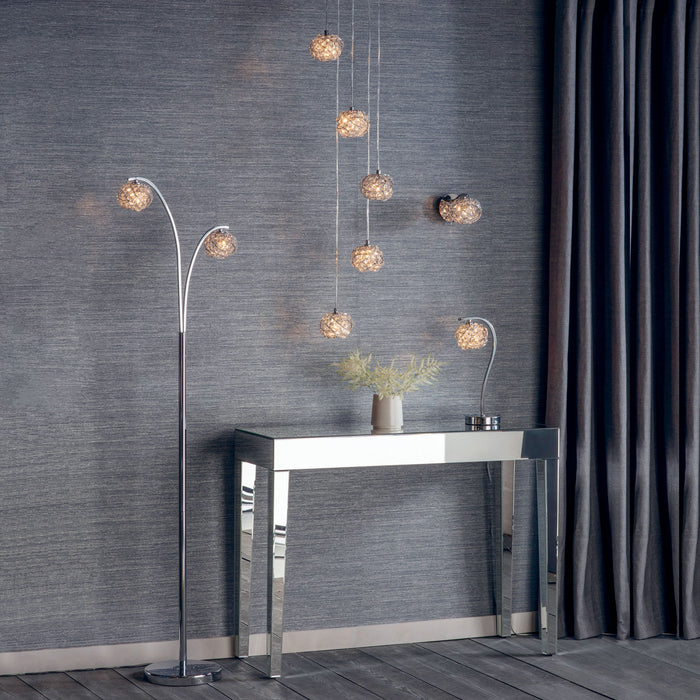 Talia Chrome Base With Crystal Shade Table Lamp