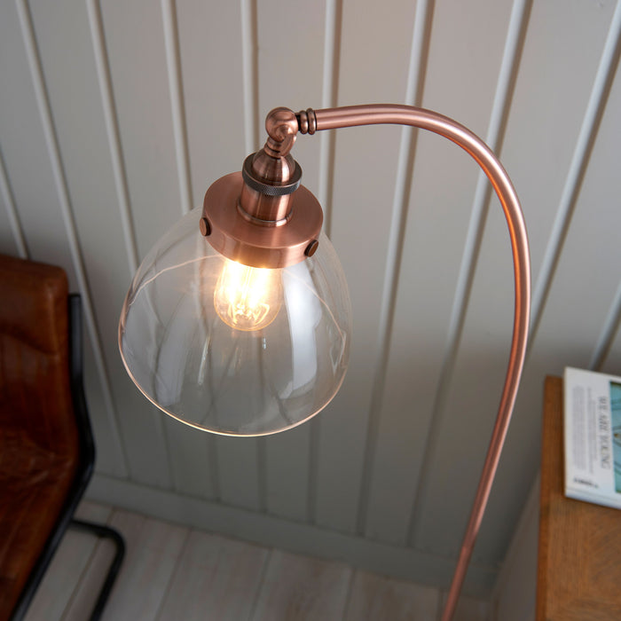 Hansen Lamp Floor in Aged Copper / Clear Glass