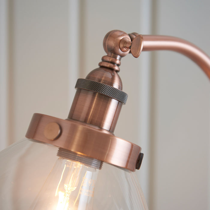 Hansen Lamp Floor in Aged Copper / Clear Glass