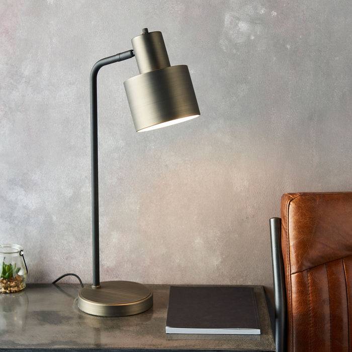 Mayfield Table Lamp in Antique Bronze / Black