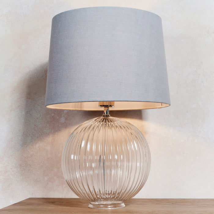 Jemma Table Lamp in Clear / Satin nickel