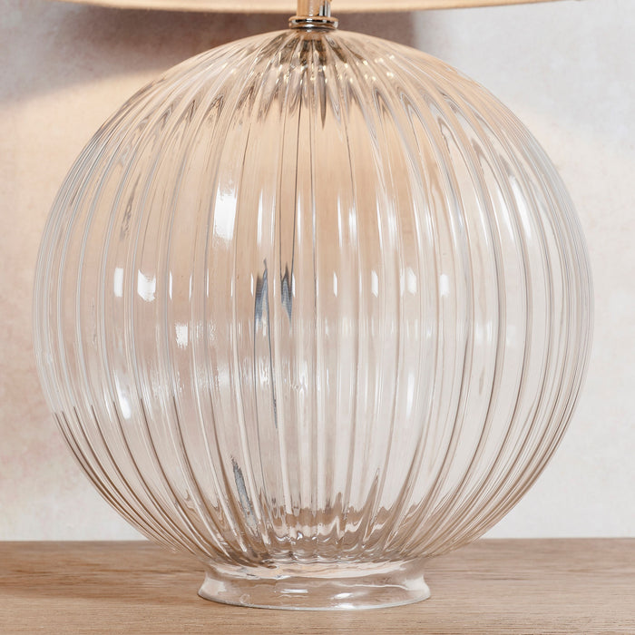 Jemma Table Lamp in Clear / Satin nickel