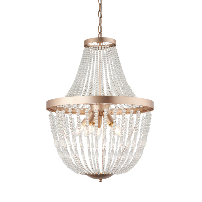 Celine Rose Gold & Glass Bead Chandelier Ceiling Light