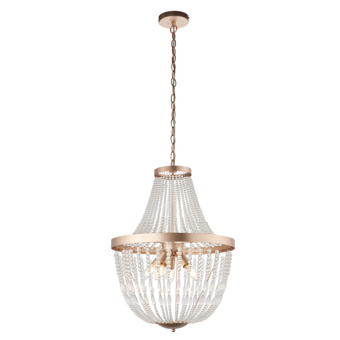 Celine Rose Gold & Glass Bead Chandelier Ceiling Light