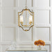 Edrea Brass & Frosted Glass 4 Pendant Ceiling Light