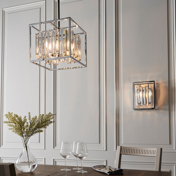 Sophisticated Bevelled Glass Crystal Chandelier