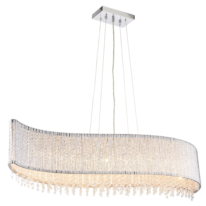 Galina Chrome & Crystal Linear Ceiling Pendant Light / Chandelier