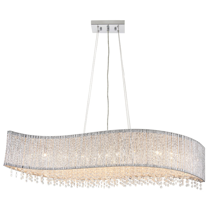 Galina Chrome & Crystal Linear Ceiling Pendant Light / Chandelier