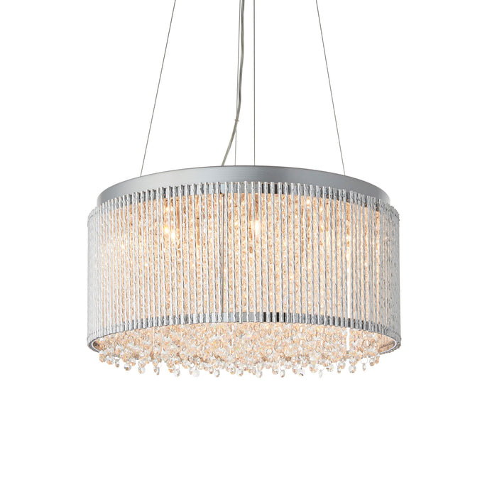 Galina Chrome & Crystal Round Ceiling Pendant Light / Chandelier