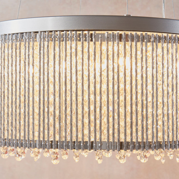 Galina Chrome & Crystal Round Ceiling Pendant Light / Chandelier