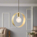 Contemporary Single Pendant Light in Brushed Brass