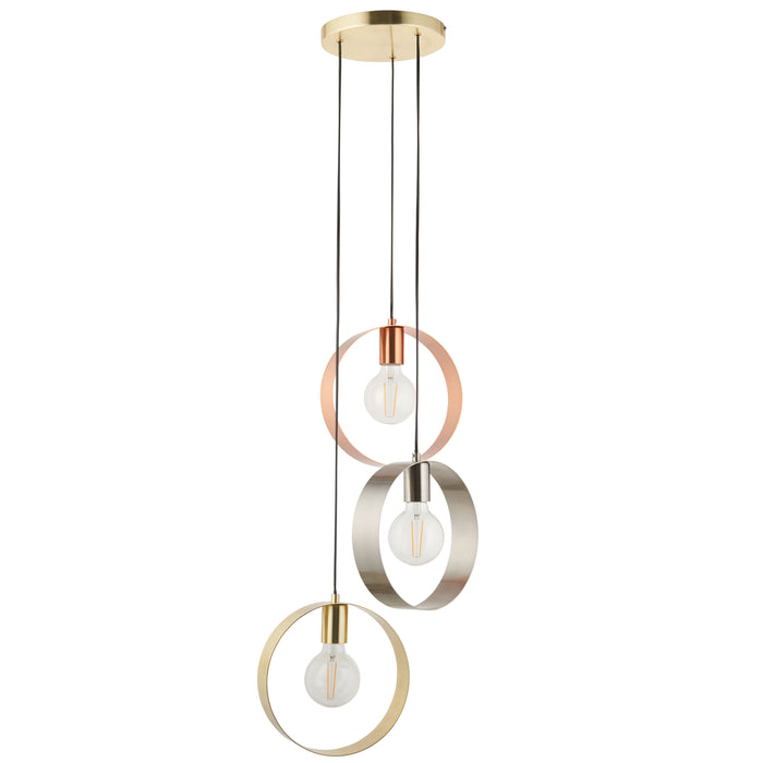 Modern Multi-Pendant Light with Mixed-Plated Finish and Hoop Design