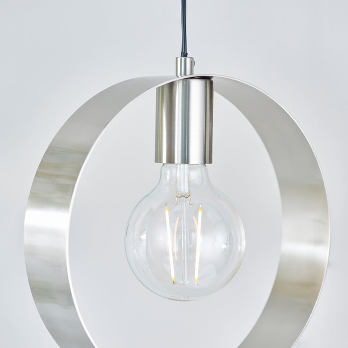 Single Pendant Light with Brushed Nickel Finish