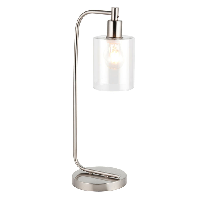 Toledo Table Lamp in Brushed Nickel & Clear