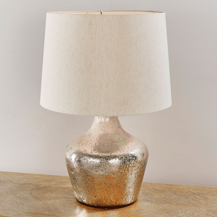 Meteora Gold Foil Table Lamp With White Shade