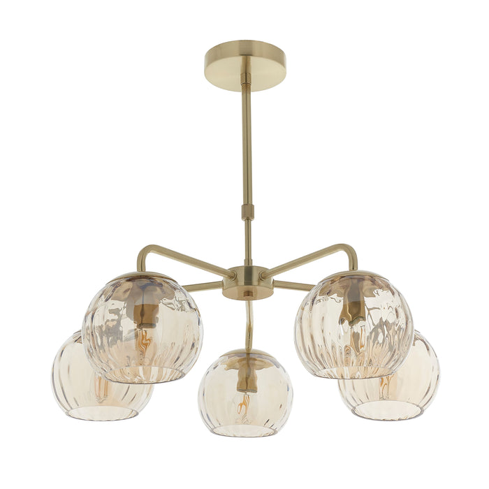 Dimple Ceiling Light Pendant in Brushed Brass & Glass