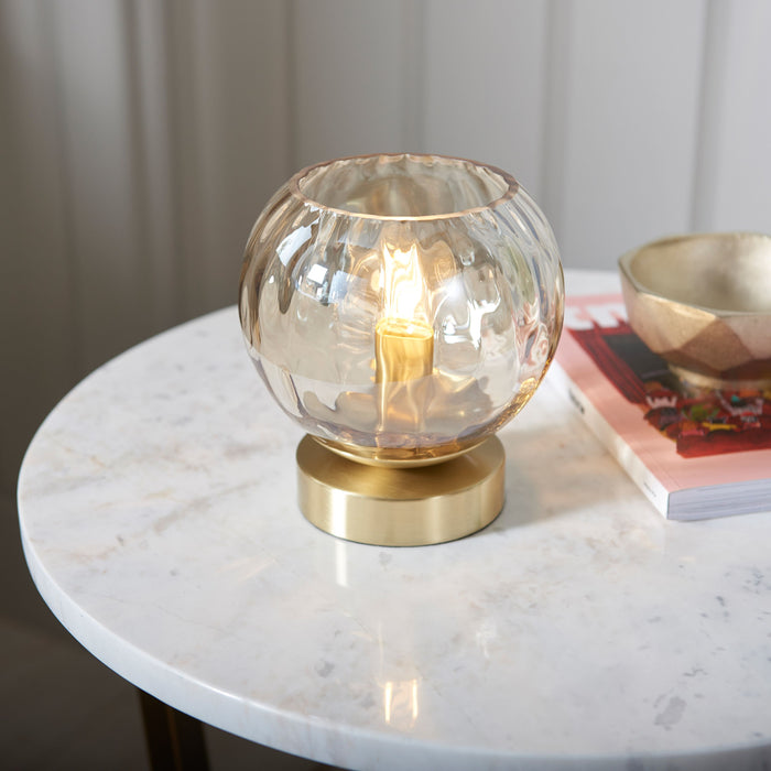 Dimple Light Table in Brushed Brass / Champagne