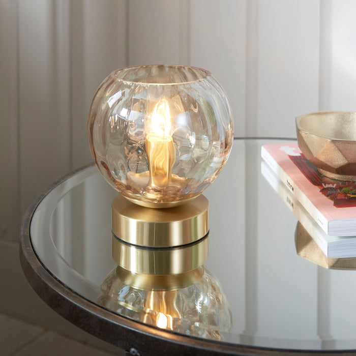 Dimple Light Table in Brushed Brass / Champagne