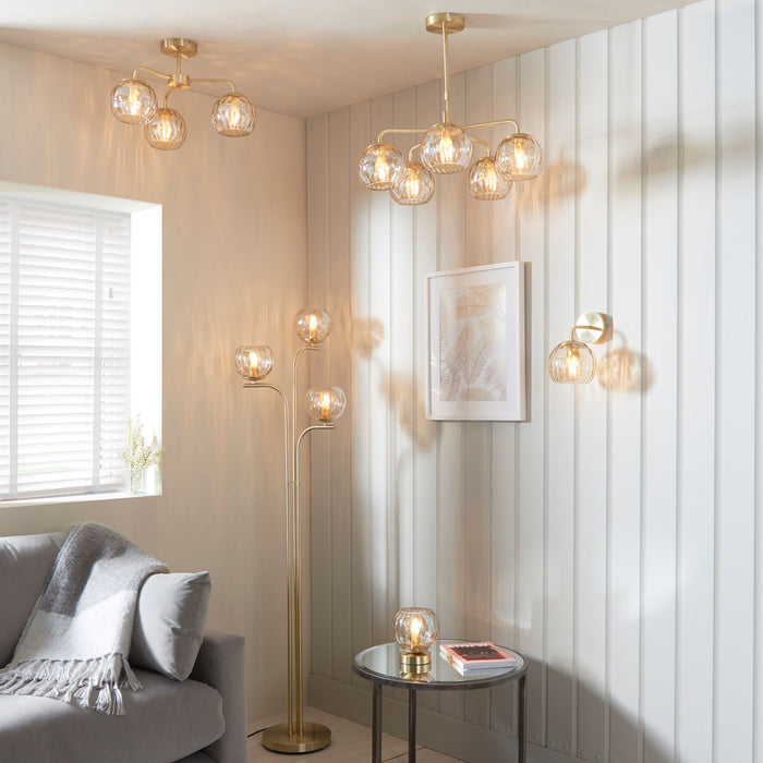 Dimple Light Table in Brushed Brass / Champagne