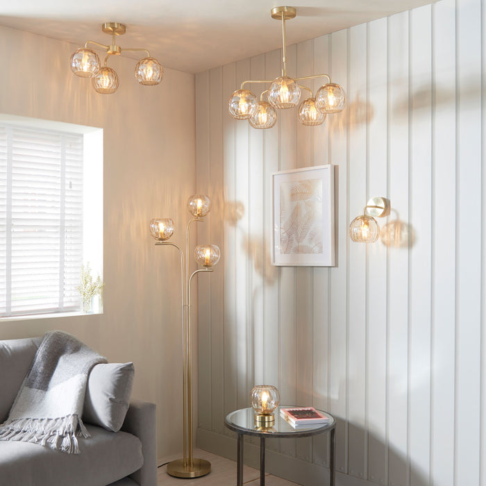 Dimple Light Floor in Brushed Brass