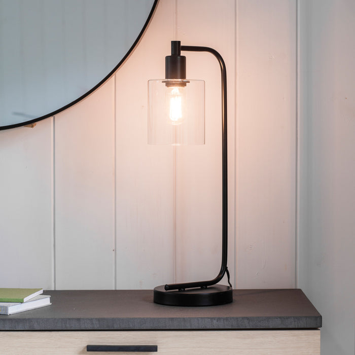 Toledo Table Lamp in Clear & Matt Black