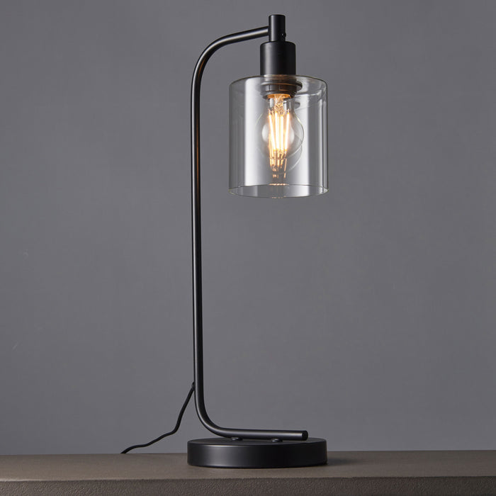 Toledo Table Lamp in Clear & Matt Black