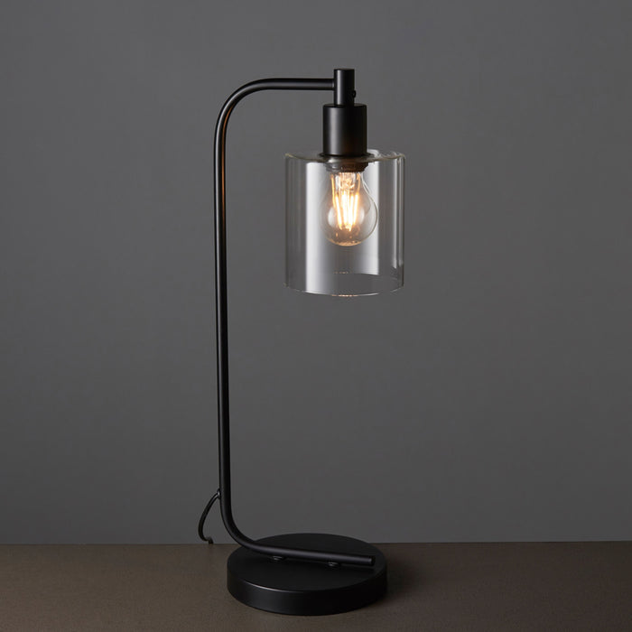 Toledo Table Lamp in Clear & Matt Black