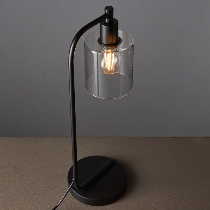 Toledo Table Lamp in Clear & Matt Black